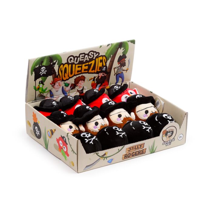 Juguete Estrujable de Peluche Queasy Squeezies Piratas Jolly Rogers 