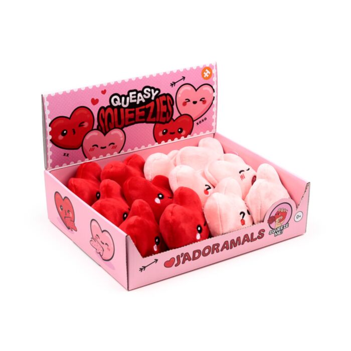 Juguete Estrujable de Peluche Queasy Squeezies J´Adoramals Heart XOXO 