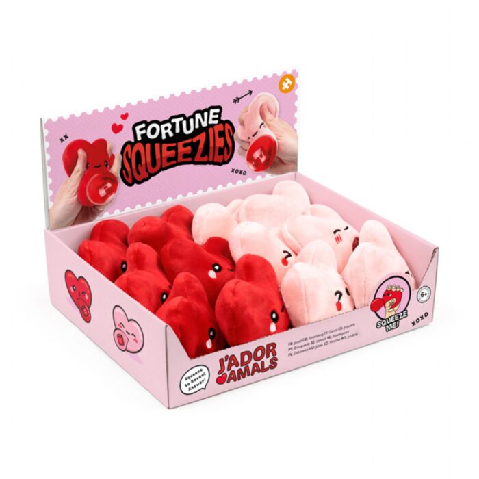 Juguete Estrujable Queasy Squeezies Corazón J´Adoramals de la Suerte  