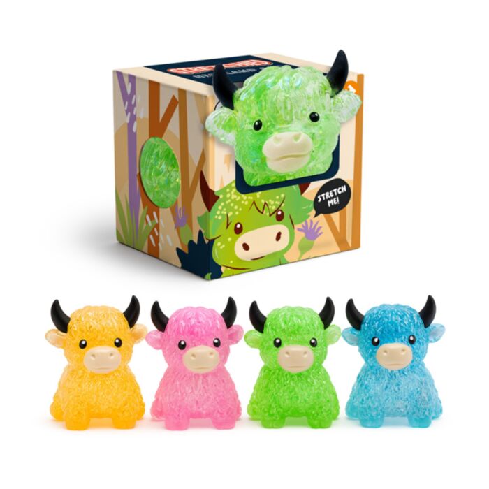 Juguete Estrujable Vaca Escocesa Highland Coo con Purpurina