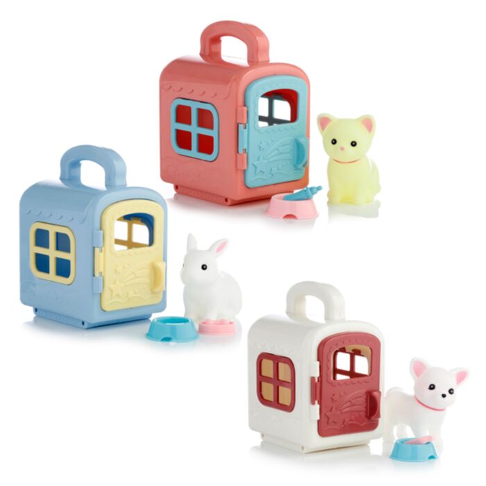 Set de Juguete Maletín para Llevar Mascotas Adorables