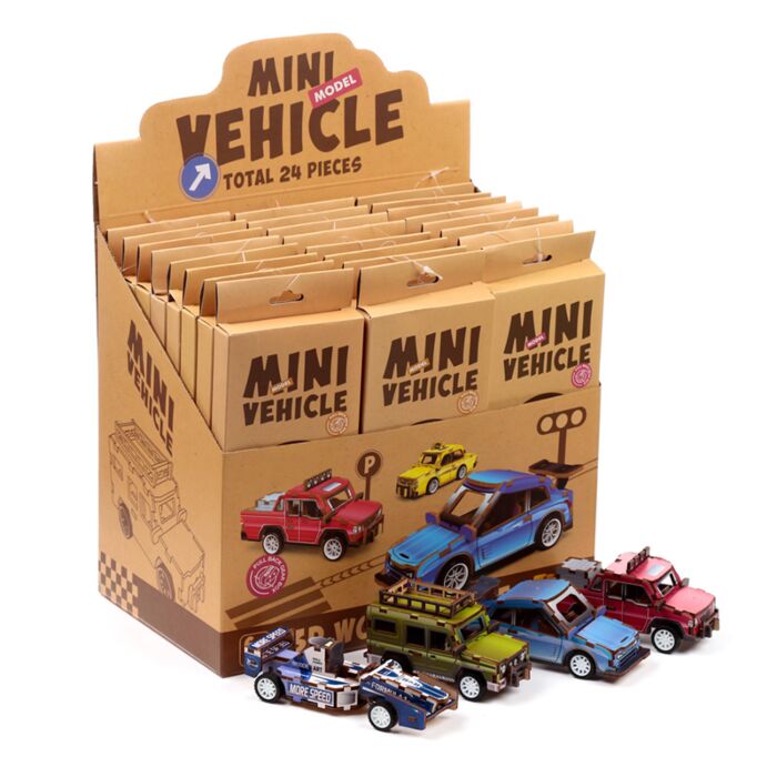 Puzzle Infantil 24 Piezas 3D de Madera - Piezas Vehículos de Motor
