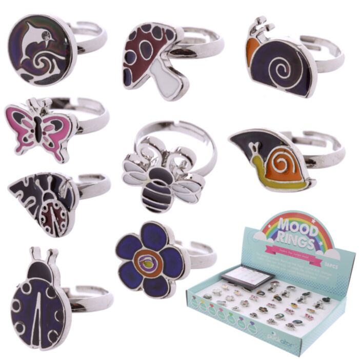 Anillos de Estado de Ánimo Animales Bichos y Flores del Bosque