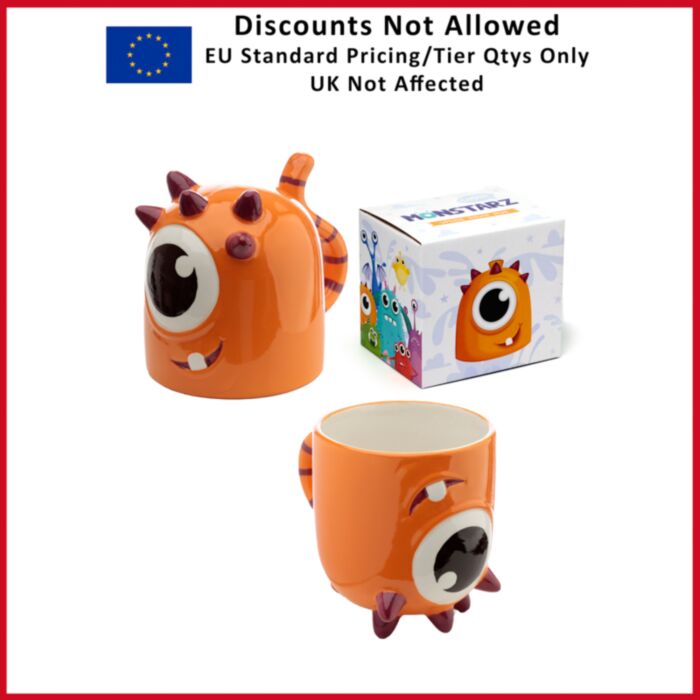 Tazón de Cerámica 3D con Forma Monstruo Monstarz Naranja del Revés