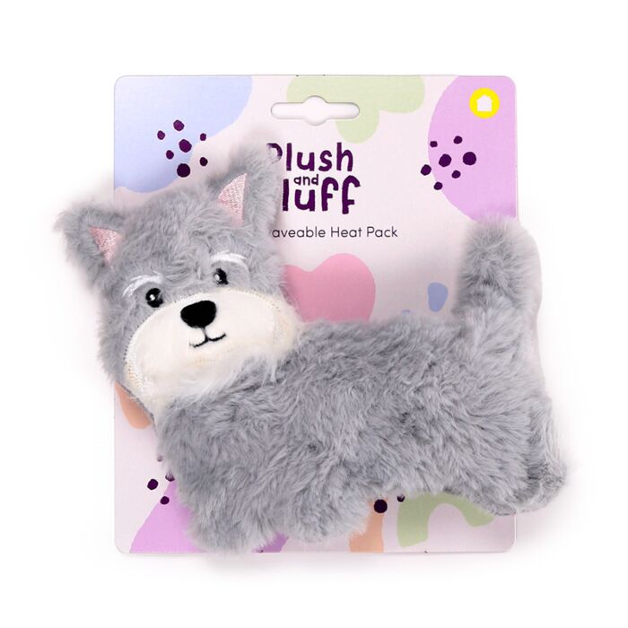 Peluche Térmico de Semillas para Microondas Perro Schnauzer