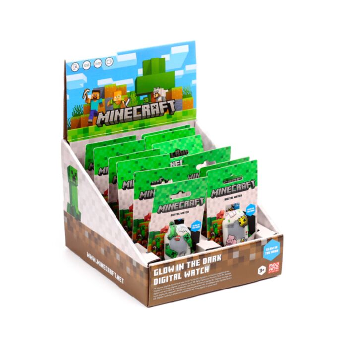 Reloj Digital de Silicona Minecraft Brilla en la Oscuridad