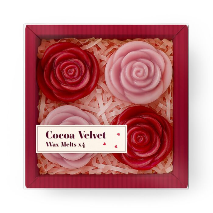 Set de 4 Ceras Artesanales en forma de Rosa Corazones Amore 