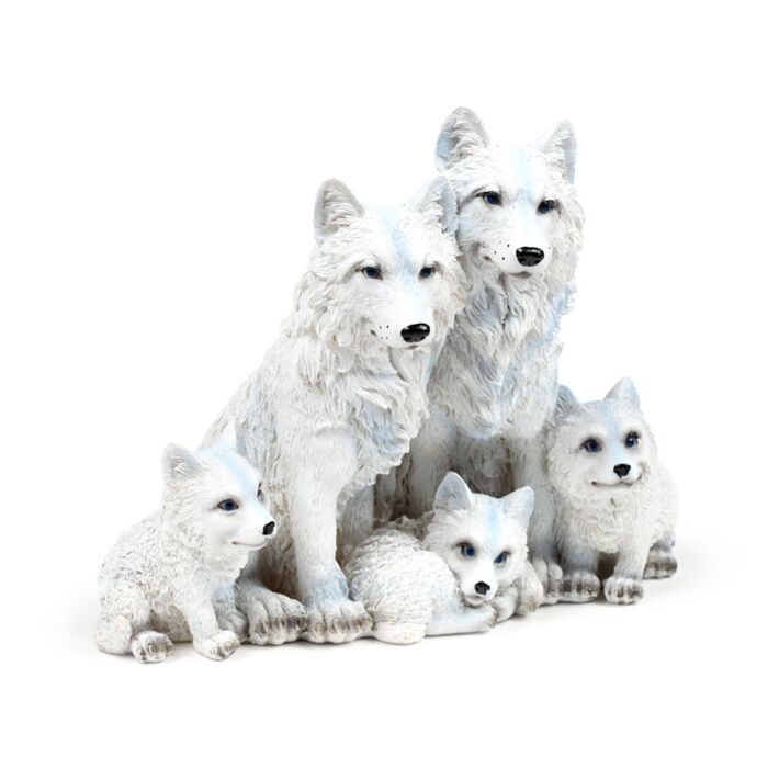 Figura Familia de Lobos con sus Cachorros