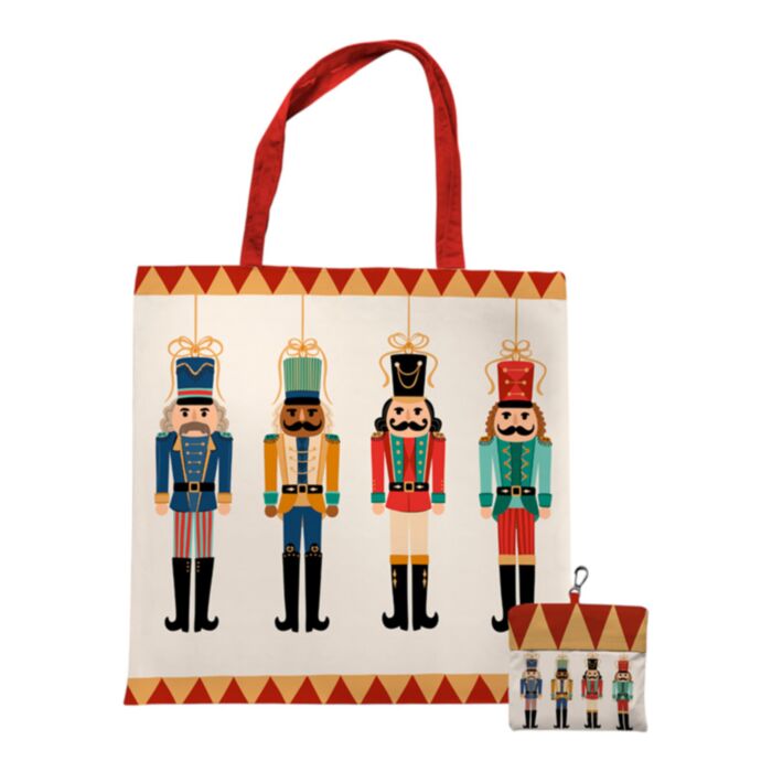 Bolsa Plegable de RPET Navidad Cascanueces 