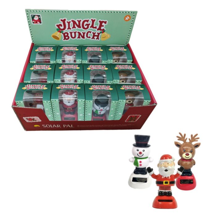 Muñeco Solar Navidad Jingle Bunch - Papa Noel, Muñeco de Nieve y Reno