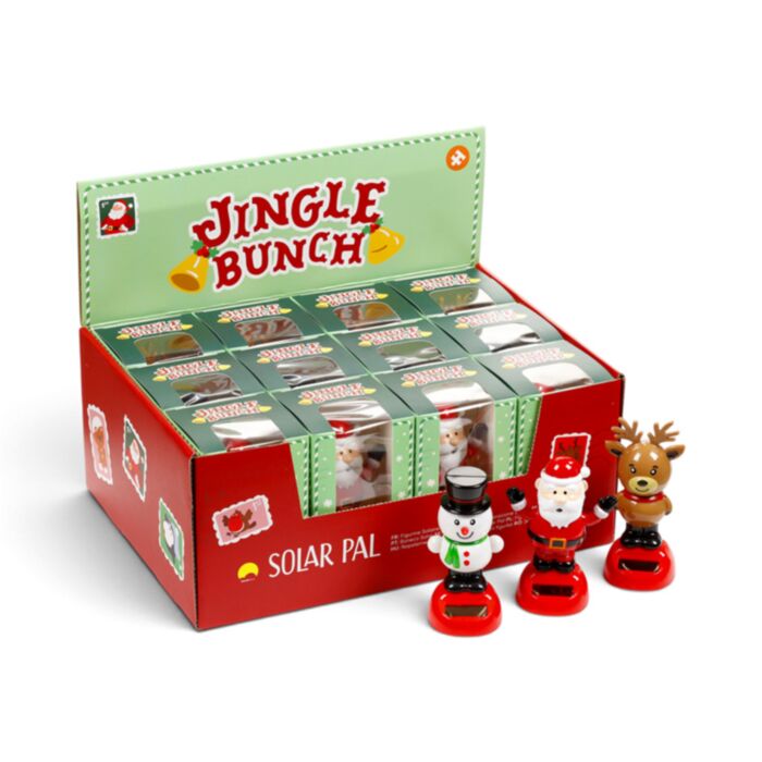 Muñeco Solar Navidad Jingle Bunch - Papa Noel, Muñeco de Nieve y Reno