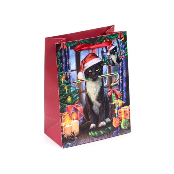 Bolsa de Regalo Navidad Lisa Parker Gato Krampus Mediana