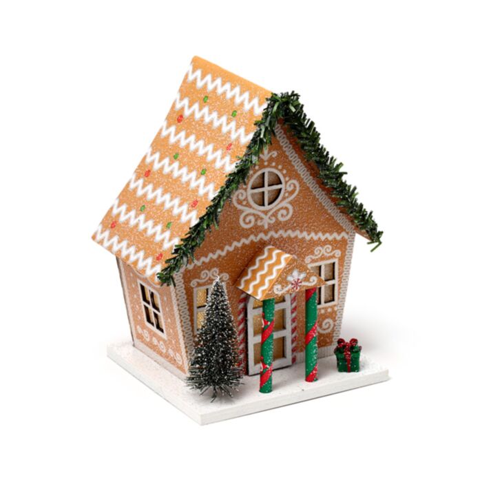 Casa Decorativa LED de Navidad y Galleta de Jengibre