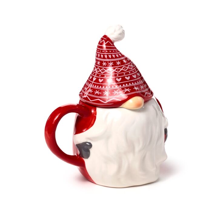 Taza de Cerámica 3D Navidad con Forma de Gnomo Navideño
