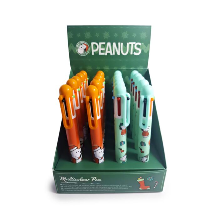 Bolígrafo Multicolor con 6 Colores Navidad Peanuts Snoopy & Woodstock 