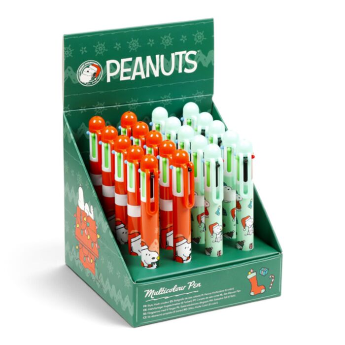 Bolígrafo Multicolor con 6 Colores Navidad Peanuts Snoopy & Woodstock 