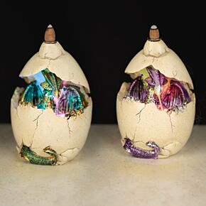 Quemador de Incienso de Reflujo y Luz LED Huevo Dragón