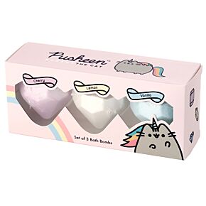 Set de 3 Bombas de Baño Gato Pusheen Pusheenicorn Aromas Afrutados