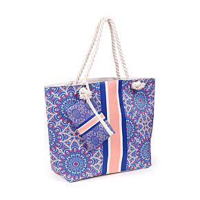 Bolsa de Playa de Tela Mandala Azul 