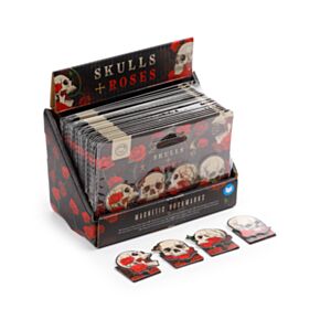 Set de Marcapáginas Magnéticos Calaveras y Rosas 
