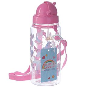 Botella de Agua Infantil con Pajita Unicornio 450ml