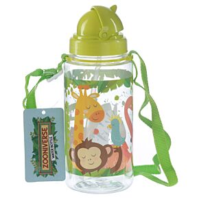 Botella de Agua Infantil con Pajita Animales Zooniverse 450ml
