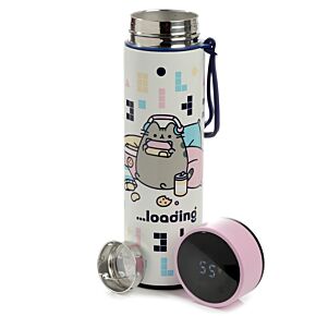 Botella Termo con Termómetro Gato Pusheen Juguetón Botella Termo con Termómetro Gato Pusheen Juguetón