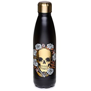 Botella Térmica de Acero Inoxidable Calavera y Rosas 500ml