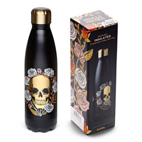 Botella Térmica de Acero Inoxidable Calavera y Rosas 500ml