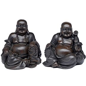 Figura de Buda Paz Oriental Buda de la Suerte Efecto Madera