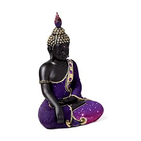 Figura de Buda Tailandés Morado y Negro - Buda Tailandés Postura Meditación