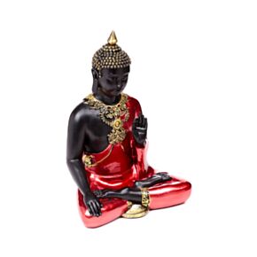 Figura de Buda Tailandés en Rojo, Negro y Oro