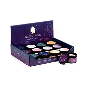 Vela de Cera de Soja en Lata con Cristales de Piedras