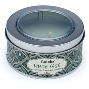 Vela de Cera en Lata Goloka Salvia Blanca