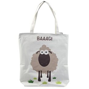 Bolso de Algodón con Forro y Cremallera Oveja