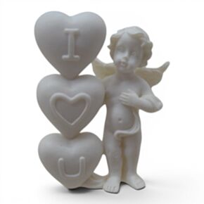 Figura Querubín con corazón I LOVE U 