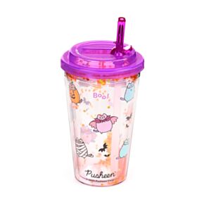 Vaso de Plástico Inastillable Halloween Gato Pusheen 