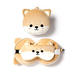 Almohada de Viaje con Antifaz Relaxeazzz Perro Shiba Inu Adoramals