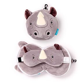 Almohada de Viaje con Antifaz Relaxeazzz Rinoceronte