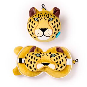 Almohada de Viaje con Antifaz Relaxeazzz Leopardo