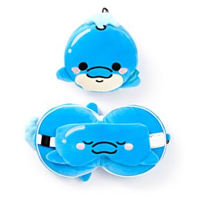 Almohada de Viaje con Antifaz Relaxeazzz Adoramals Blu el Delfín