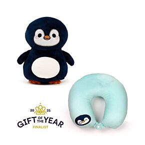 Almohada de Viaje y Peluche 2 en 1 Swapseazzz Pingüino Adoramals Océano