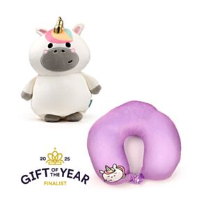 Almohada de Viaje y Peluche 2 en 1 Swapseazzz Unicornio Adoracorns