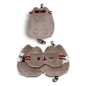Almohada de Viaje con Antifaz Relaxeazzz Gato Pusheen con Gafas de Sol