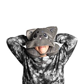 Almohada de Viaje con Memoria y Capucha Hoodeazzz Gatos Beans & Co 