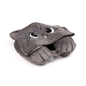 Almohada de Viaje con Memoria y Capucha Hoodeazzz Gatos Beans & Co 