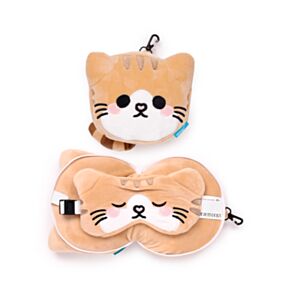 Almohada de Viaje con Antifaz Relaxeazzz Gato Scottish