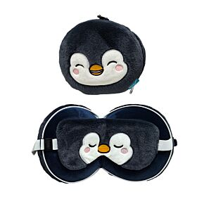 Almohada de Viaje con Antifaz Relaxeazzz Nico el Pingüino Adoramals 