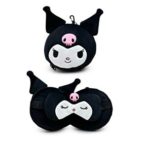 Almohada de Viaje con Antifaz Relaxeazzz Kuromi Hello Kitty y Conejo