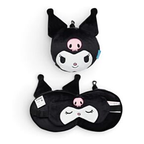 Almohada de Viaje con Antifaz Relaxeazzz Kuromi Hello Kitty y Conejo